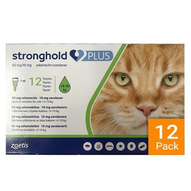 Stronghold Plus for Large Cats 11 lbs to 22 lbs (5kg to 10 kg) - 12 Pack