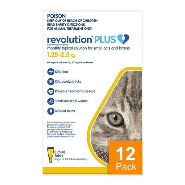 Revolution Plus for Kittens & Small Cats 2.8-5.5 lbs (1.25-2.5 kg) - 12 pack