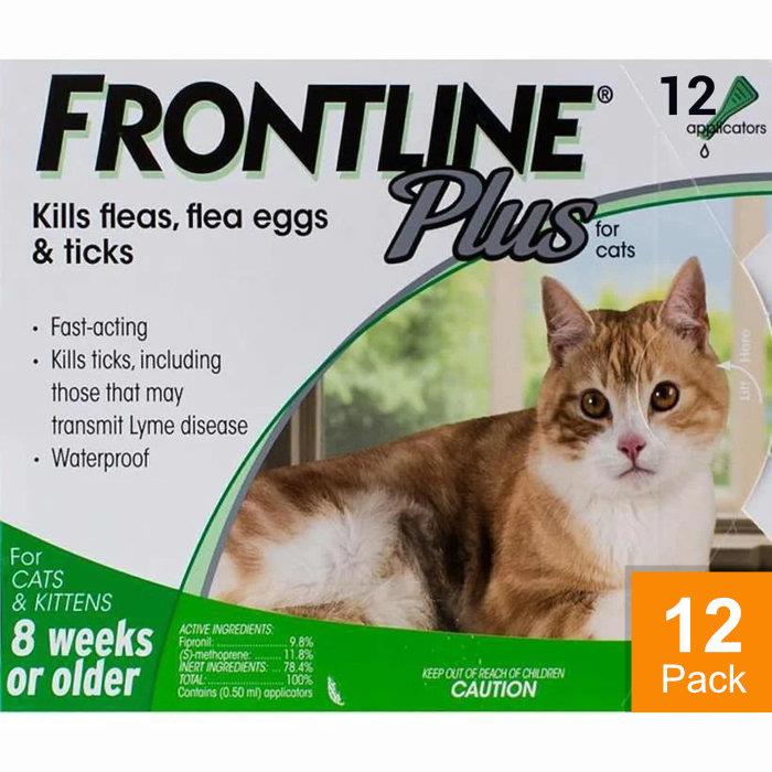 Frontline Plus for Cats 8 Week or Older - 12 Pipettes