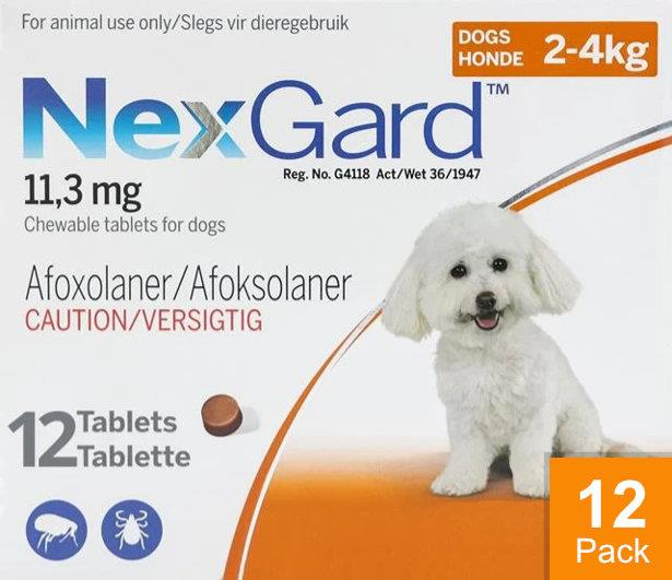 Nexgard for Dogs 4-10 lbs (2-4kg) 12 Chewables