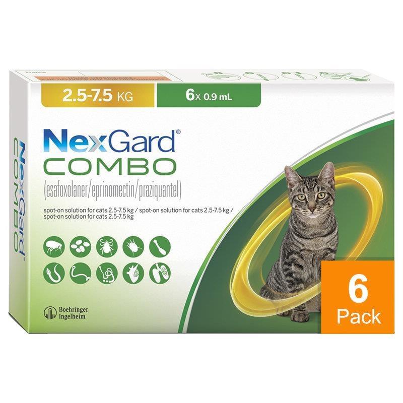 Nexgard Combo for Cats 5.5-16.5 lbs (2.5-7.5 kg) - 6 Pack