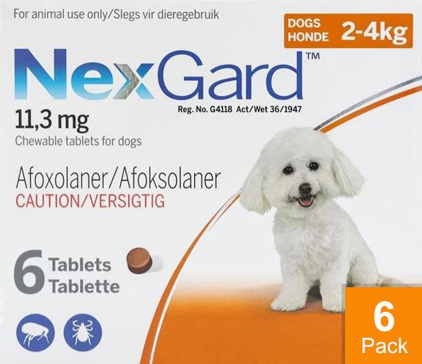 Nexgard for Dogs 4-10 lbs (2-4kg) 6 Chewables