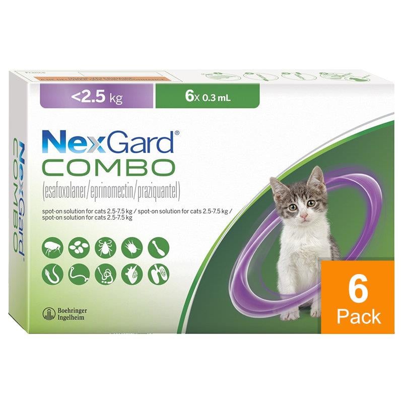 Nexgard Combo for Cats Under 5.5 lbs (2.5 kg) - 6 Pack