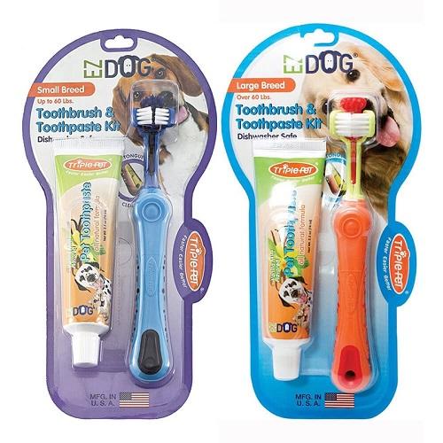 Triple Pet EZ Dog All Natural Toothpaste & Toothbrush Kit For Dogs