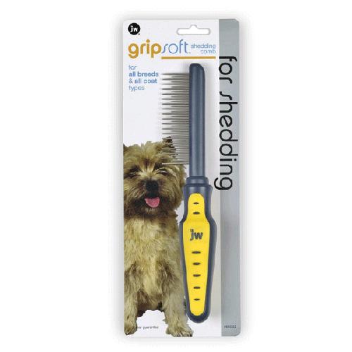 JW GripSoft Shedding Comb For Dogs